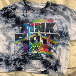 pink floyd tie dye  cropped t-shirt.